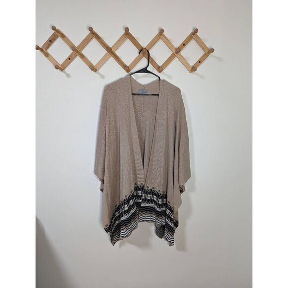 Joseph A Women's Neutral Patterned Kimono Sweater - One Size - Picture 1 of 8